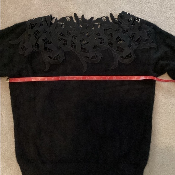 Black Sweater With Decorative Design at neck and shoulders - Picture 3 of 5
